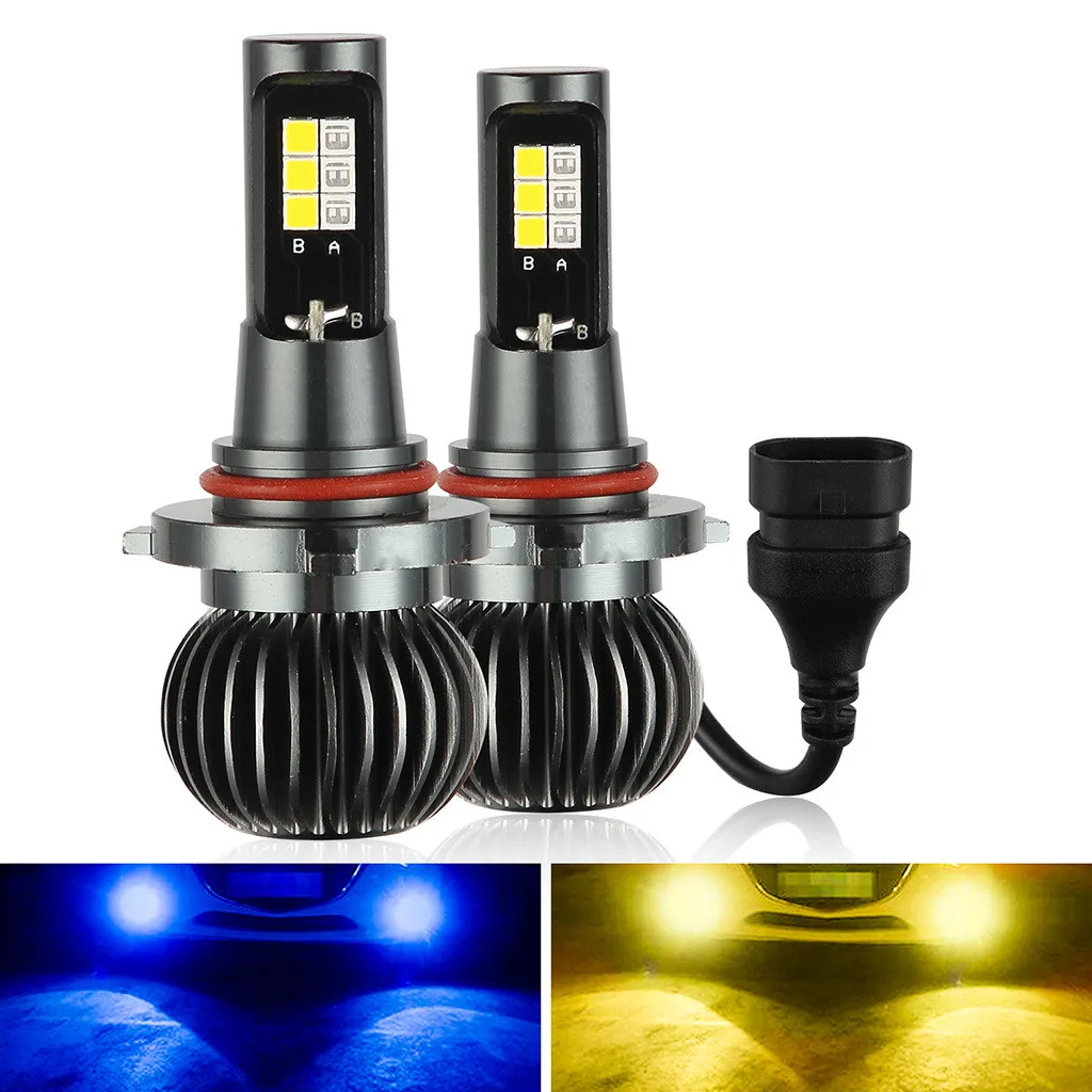 

2021 NEW Hot Blue/Yellow LED Light 9005/9006 CSP Bulb Dual Color Kit For Fog Light Car 1 Pair For Car, Truck, SUV Fog lamp