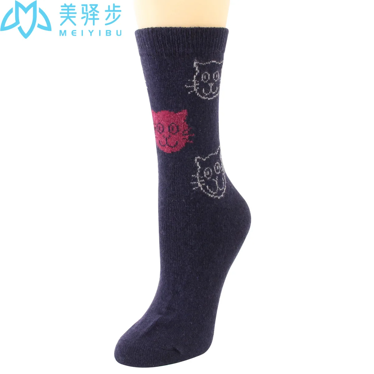 12 Pairs Per Set Winter New Warm Women's Wool Socks Cartoon Cat Soft Comfort Wool Socks Hot Sales Women's Cashmere Socks