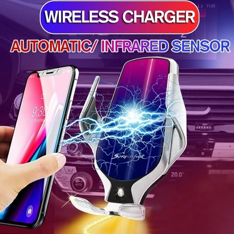 Беспроводное автомобильное зарядное устройство для iPhone 11 Pro Samsung S10 S9 S8 Plus Note 10 9 8