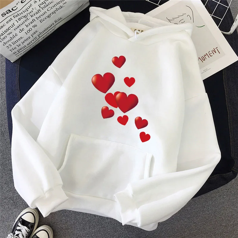 

Повседневный мужской пуловер с карманами Love Hearts, толстовка с капюшоном, теплая плюшевая спортивная одежда, одежда с длинным рукавом, популя...