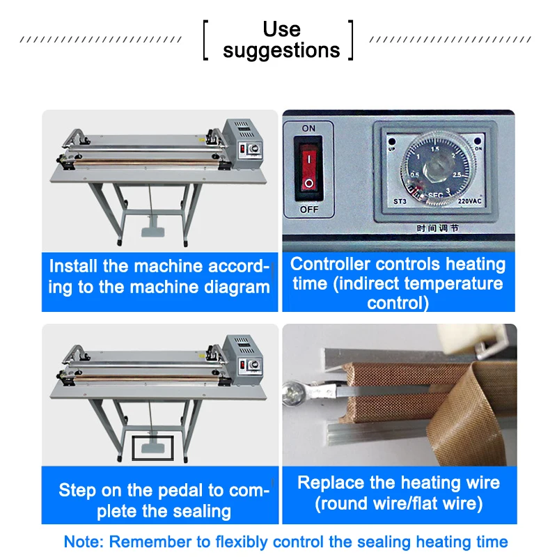 

Heat Package Sealing Machine Shrinking Equipment Economic Packaging Tool SF-400 Foot Pedal Impulse Plastic Bags Sealer 110/220V
