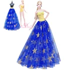 Длинное кружевное свадебное платье для кукол Барби, 1 комплект