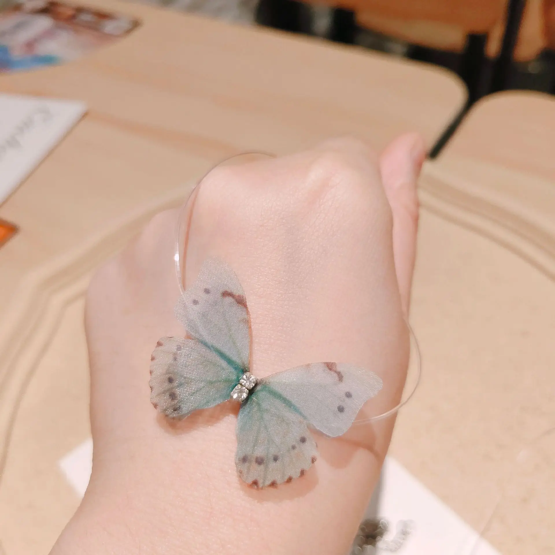 Невидимая прозрачная леска kpop с подвеской в виде бабочки женское ожерелье