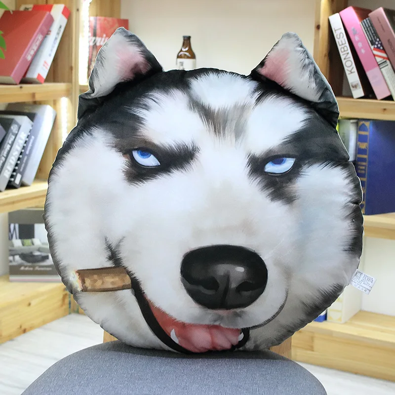 1 3 размера имитация Хаски плюшевая подушка в виде животного мягкая 3D собака плюшевые игрушки кукла для детей девочки креативный подарок - Цвет: 1