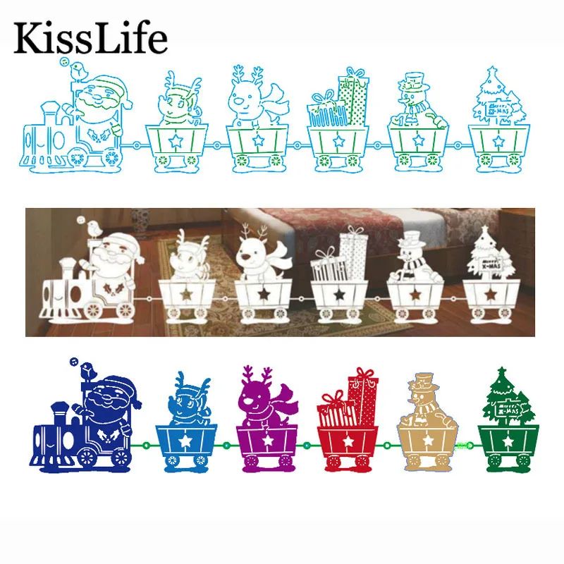 Новый Рождественский Санта Клаус Олень на поезде сани металлические режущие