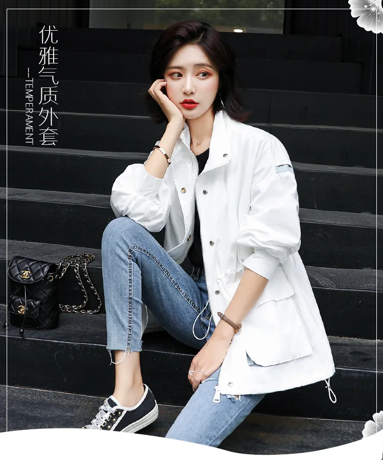 

New products of spring and summer 2021 BF windbreaker women's coat fashion embroidered coat women's spring and autumn little man