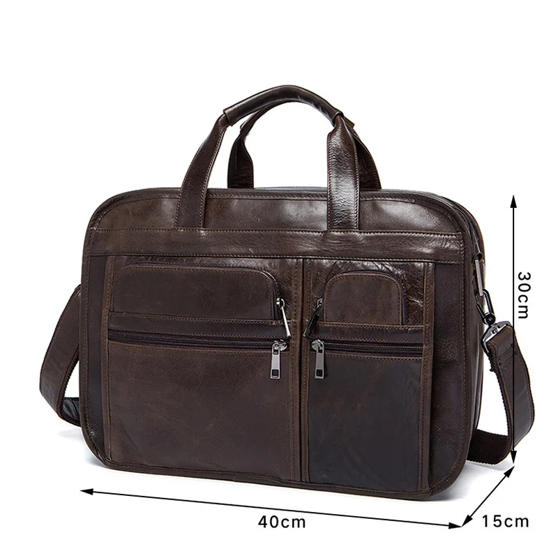 Портфель мужской из натуральной кожи сумка на плечо для ноутбука роскошный