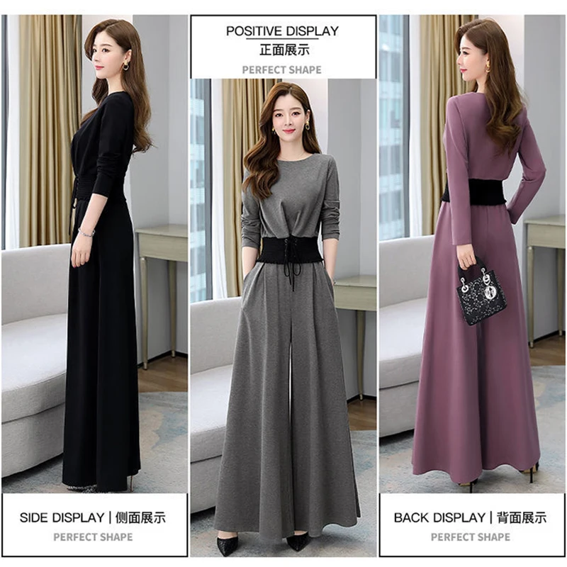 

2021 Summer Women Fashion Two-piece Suit Short Sleeve Tops and Wide Leg Pants Suits Printed 2 Piece Sets Womens Outfits new