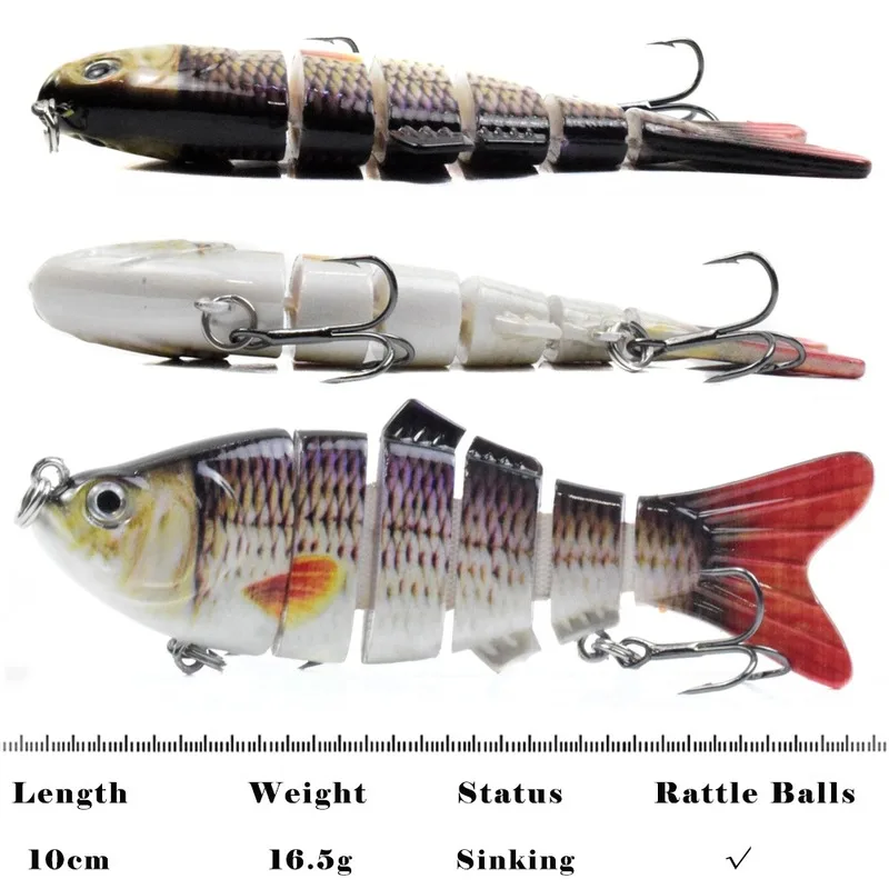 

NovermberFans 100MM 16.5G Multi Swimbait Perfect Swimming Action Fishing Swivel Handmade Fishing Hard Lure
