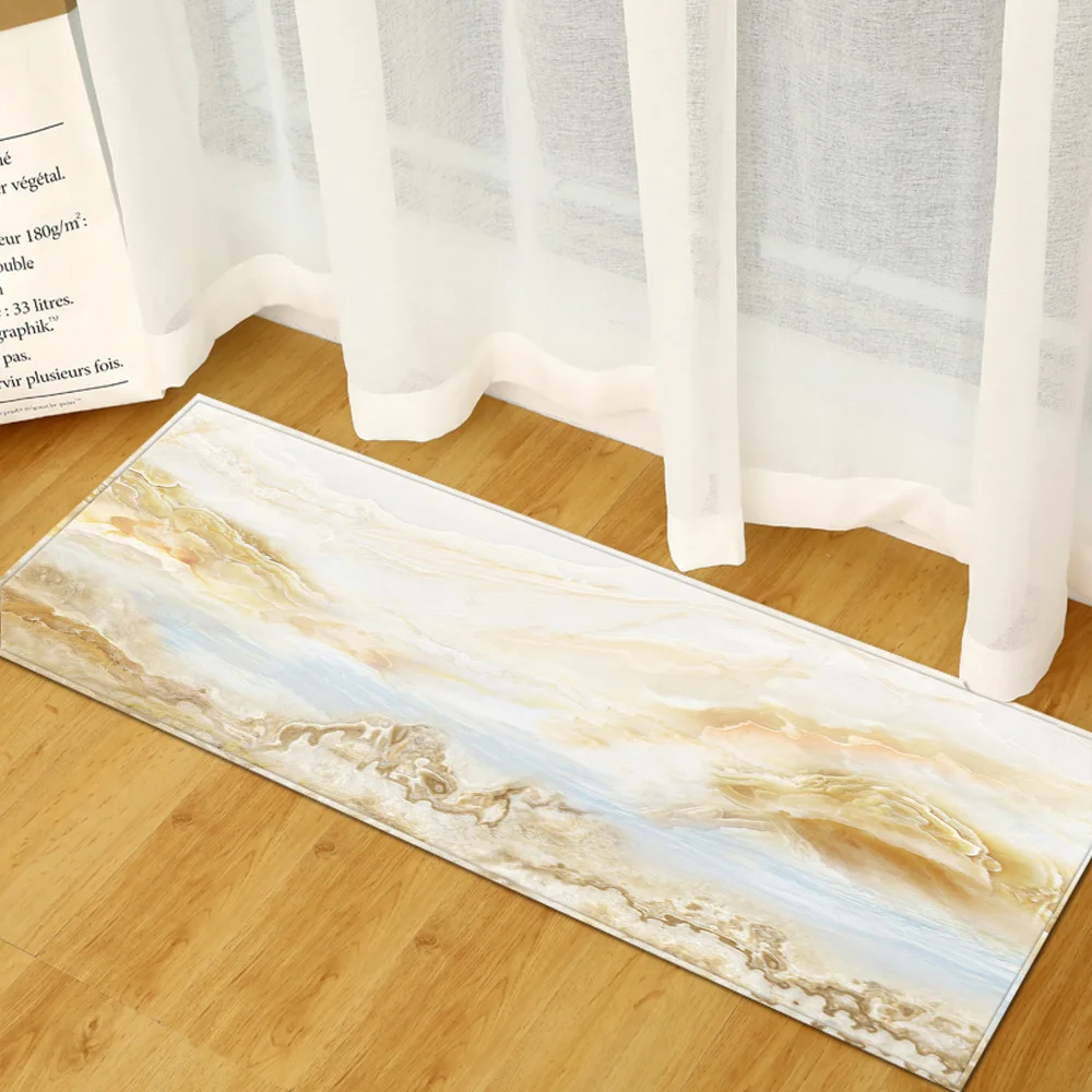 Zeegle Печатный коврик для входной двери длинный ванной фланелевый