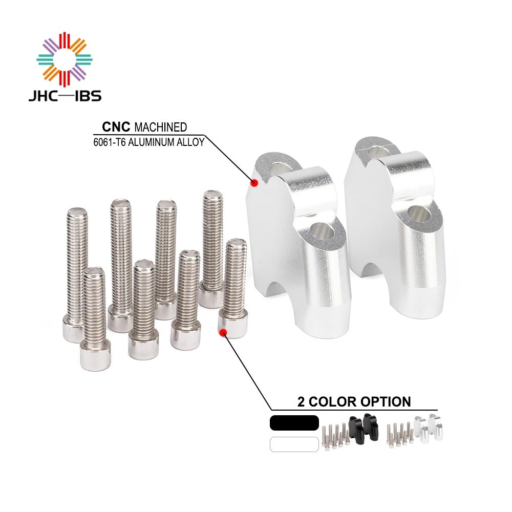 Мотоцикл серебряный и черный CNC алюминий Ручка Бар Крепление Зажим адаптер