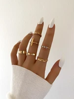 stillgril 6pcs vintage crystal gold rings for women punk geometric set stranger things wedding couple 2021 trendy jewelry anillo
