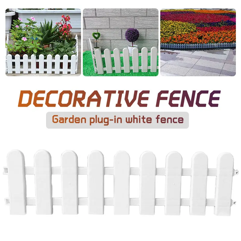 1Pc 50x13cm White Plastic Tree Fence Courtyard Indoor Garden Kindergarten Flower Vegetable Decor | Дом и сад