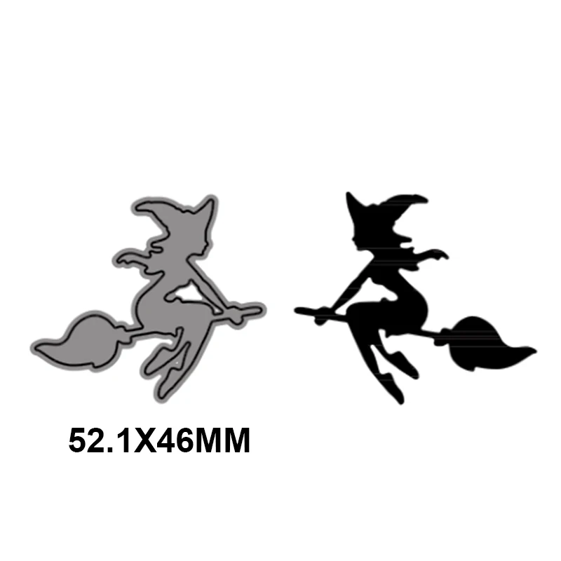 Металлические Вырубные штампы с ведьмой на Хэллоуин для скрапбукинга