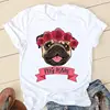 Women Sweet Love Pug T-shirts Ladies Fashion Clothing Short Sleeve Cartoon Clothes Spring Summer Female Tee Graphic Tshirt 6