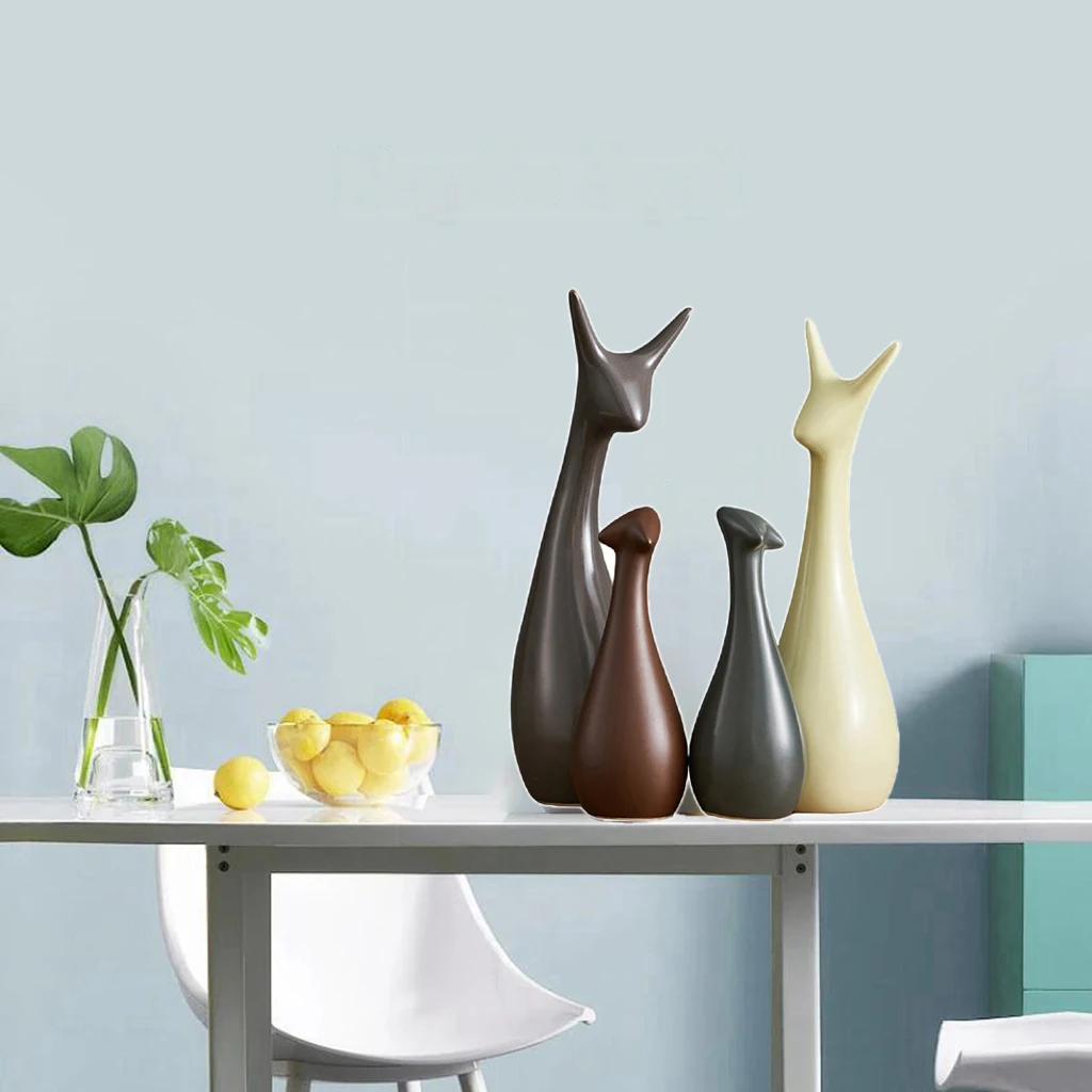 Шикарное искусство абстрактная скульптура Орнамент Дерево олень Статуэтка