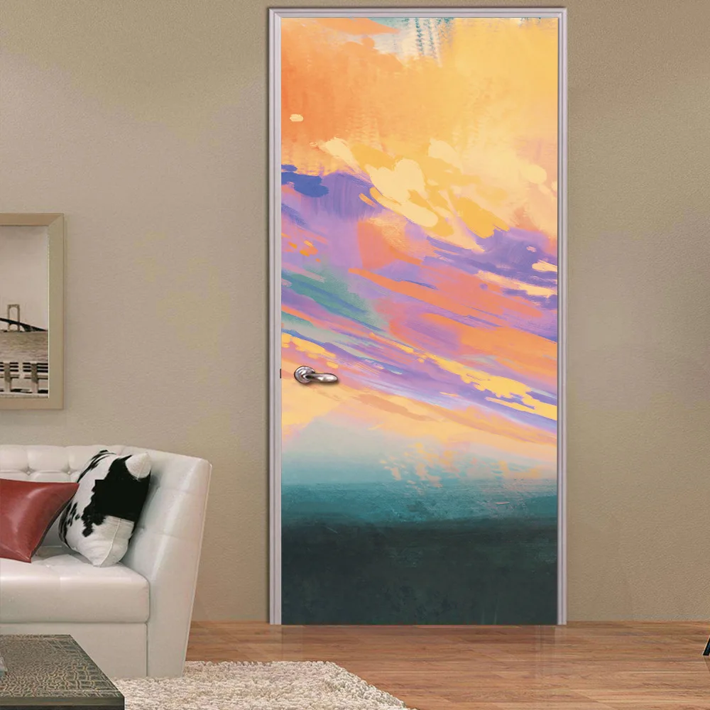 

Современная креативная 3D картина маслом, пейзаж, морской пейзаж, дверные наклейки, обои, самоклеящаяся дверная роспись, водонепроницаемые н...