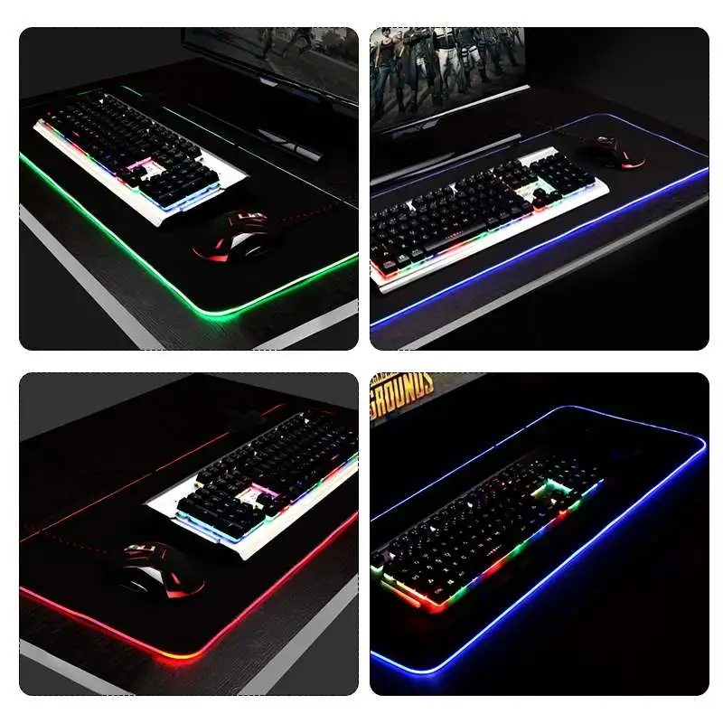 

80x30mm Luminous Gaming for Mouse Pad Colorful Glowing USB LED Extended Illuminated Keyboard PU Non-slip Blanket Mat