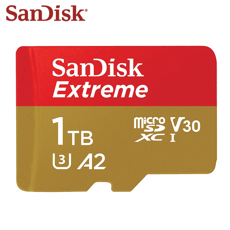 100% Original SanDisk Memory Card 1TB Max Read Speed 160M/s A2 Class 10 400GB 512GB UHS-I Micro SD Card V30 U3 TF Card