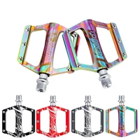2 bearings anti silp mbt road bicycle pedal aluminum alloy foot pedal bike pedal rainbow colorful electroplating pedals 1 pair