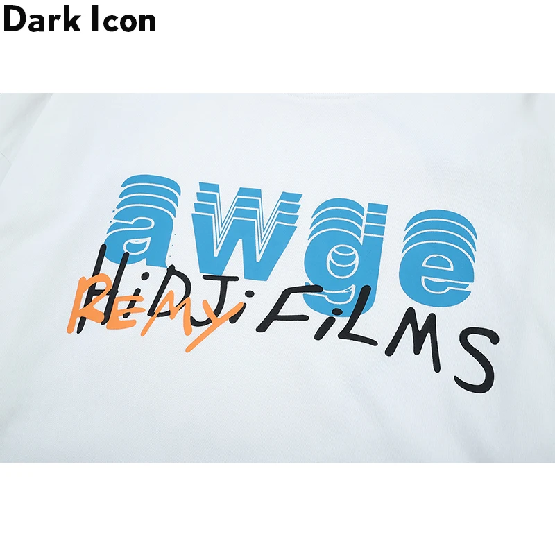 Футболка с принтом в стиле хип-хоп Dark Icon белая хлопковая футболка длинным рукавом