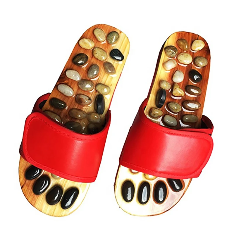 Массажные шлепанцы унисекс летние сандалии с каменными вставками для педикюра и