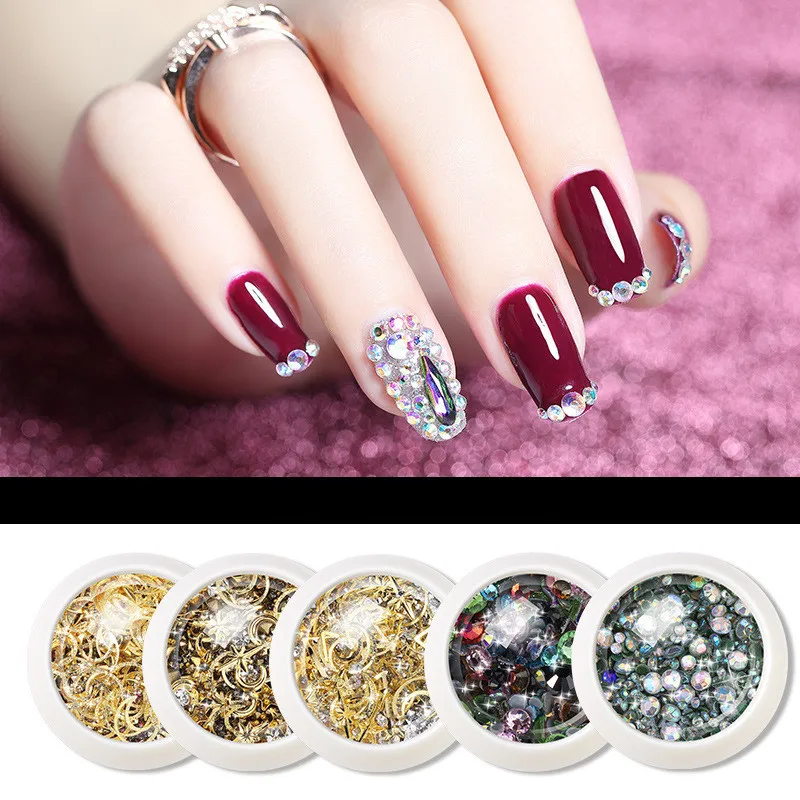 

1box New Natural Shell Stickers Hot Selling Xingyue Rivet Tip Bottom Rhinestone Flat Bottom Drill DIY Nail Decoration