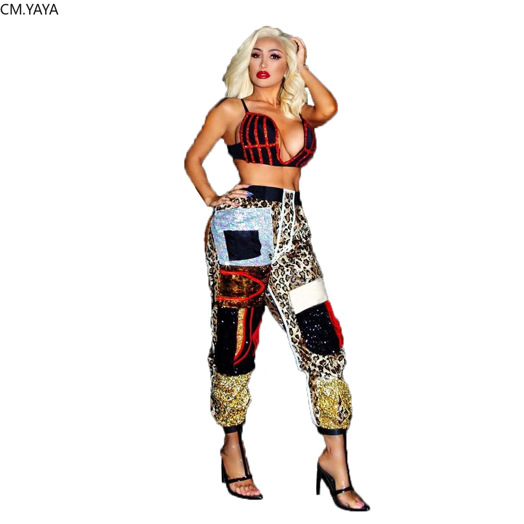 Женские брюки с высокой талией леопардовые прямые винтажные классические