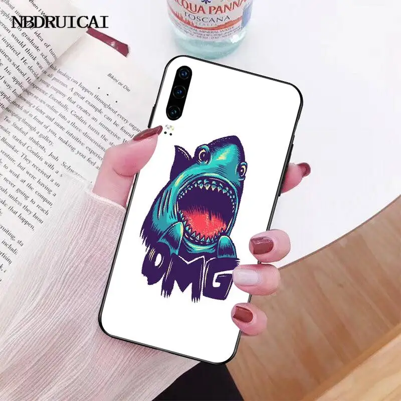 NBDRUICAI Акула морская рыба Дельфин мягкий силиконовый черный чехол для телефона
