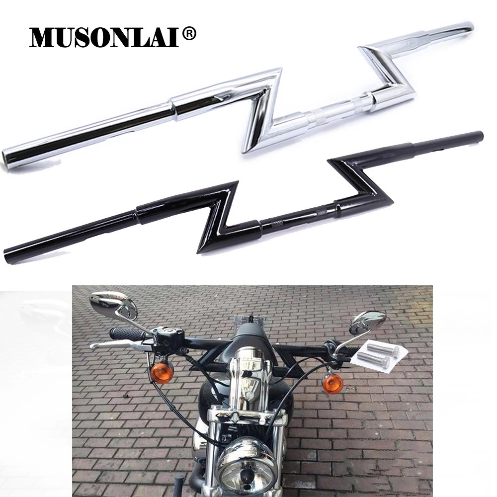 1 ''руль 25 мм мотоцикл Chopper Bobber руль Z бар для Harley Springer Softail Dyna Glide XL Sportster 883 Street