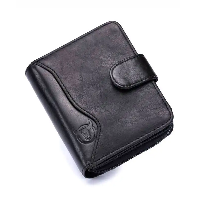 

The First Layer Of Cowhide Men's Leather Multi-Card Organ Zipper Driver's License Wallet, Blocking RFID/NFC Signal Anti-Theft
