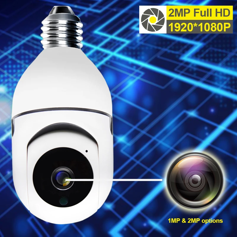 1080P E27 камеры PTZ IP камера Wi-Fi CCTV гибкие Простая установка Plug движения Автотрек Onvif 4X