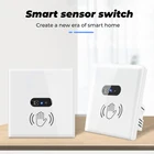 10A Смарт настенный светильник переключатель Инфракрасный Сенсор умный дом не прикасаться необходимо светильник Переключатель 220V Стекло Дисплей Панель индукционный переключатель