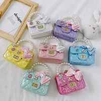 kids mini purses and handbags 2021 cute girls princess pearl crossbody bag kawaii little girl party hand bags tote