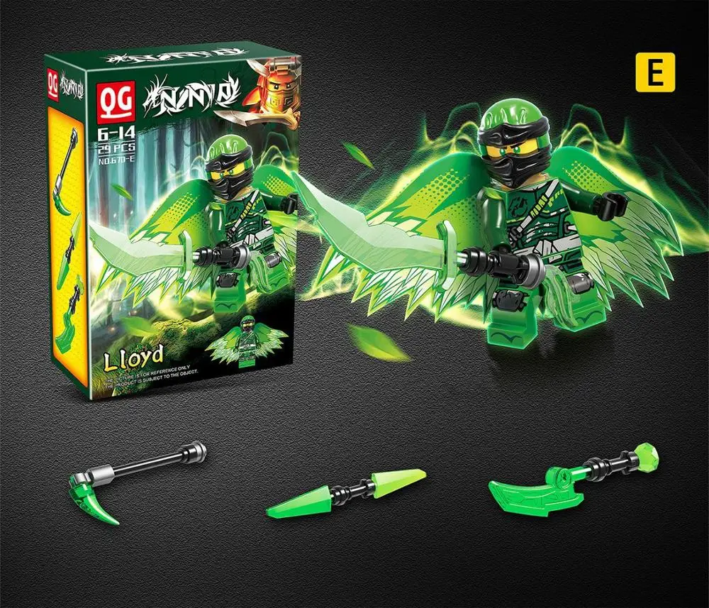 6 шт./компл. Ninjagoed фигурки летающие строительные блоки игрушка кирпич образование