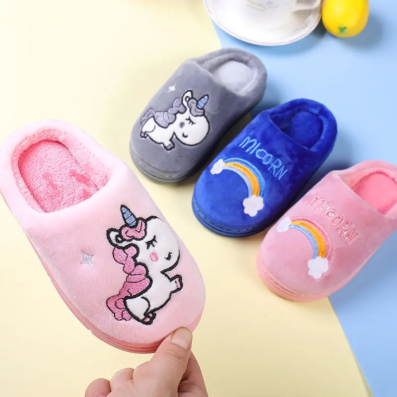 Детские зимние тапочки хлопковые домашние с мультяшным Кроликом детские