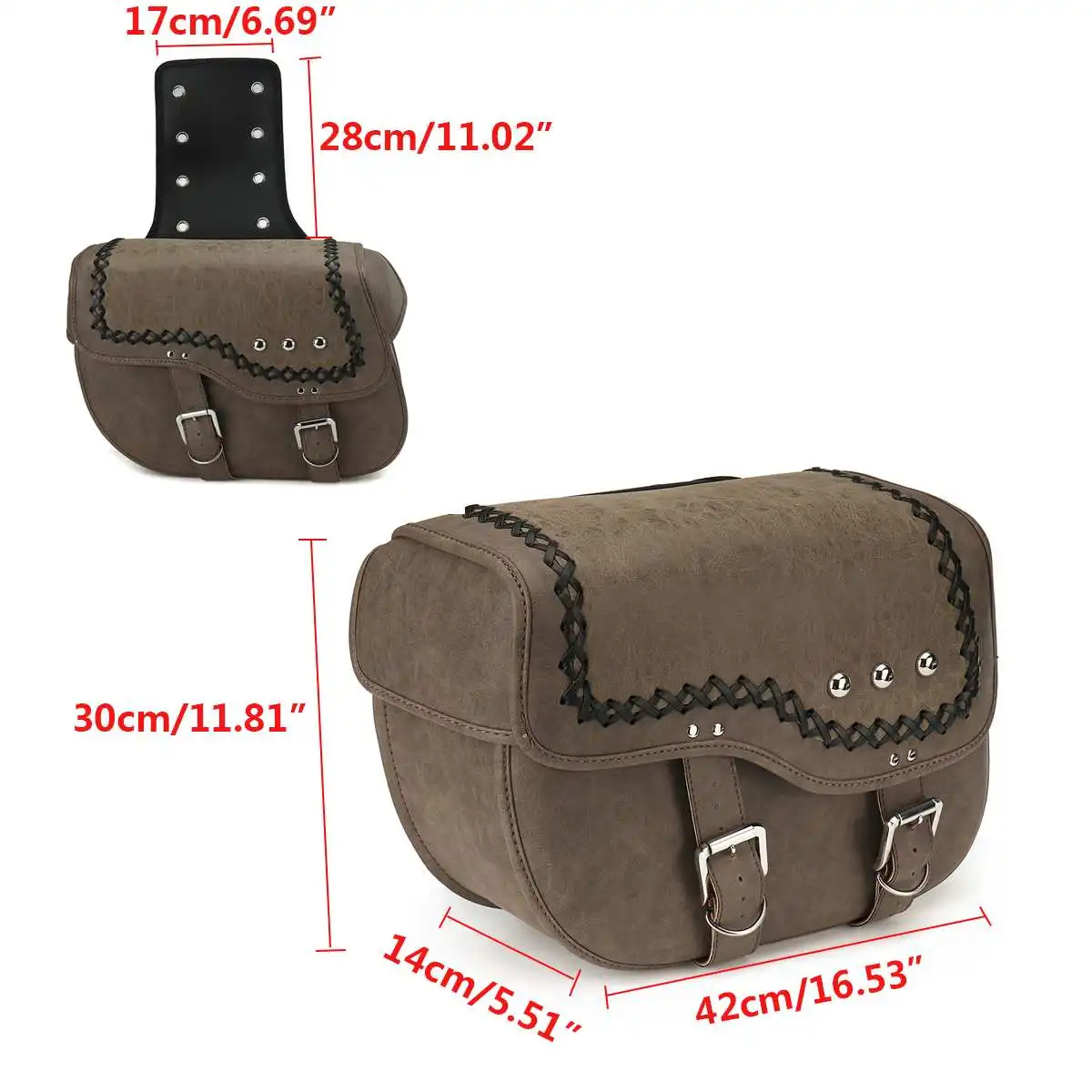 

Pair Universal Motorcycle Side Tool Bags Luggage Storage Bags PU Leather Saddlebags Waterproof Saddlebag For Honda/Yamaha/Suzuki