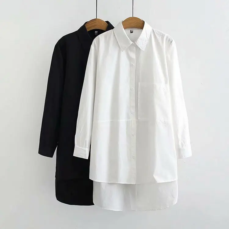 Повседневные блузки размера плюс осень 2019 женские модные свободные хлопковые