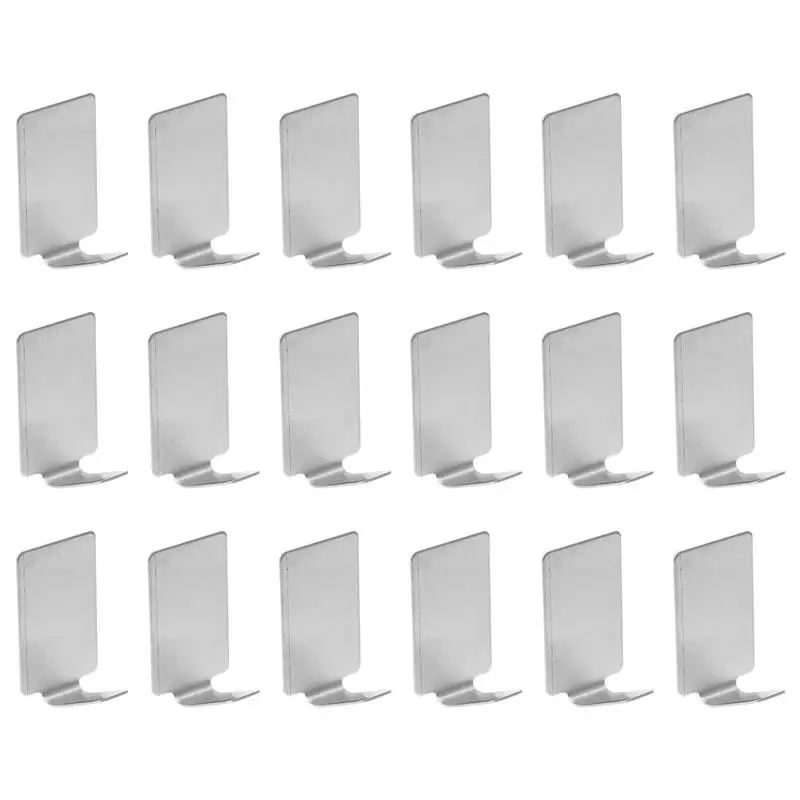 

20pcs Stainless Steel Punch Free Hanging Hook Wall Hanger for Home Bathroom Kitchen