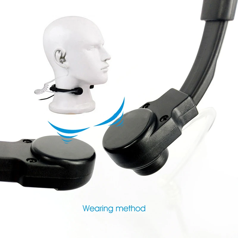 Auriculares inal&aacute;mbricos con micr&oacute;fono de garganta, accesorios de repuesto &uacute;tiles, fiable-0