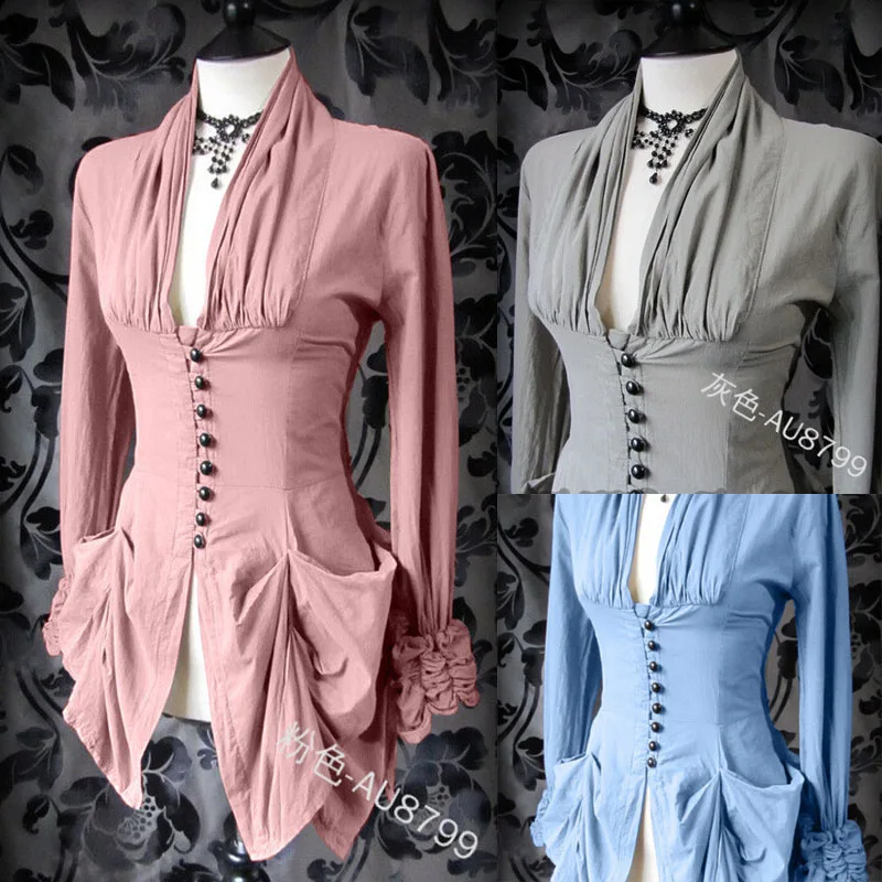 Винтажный костюм для косплея средневековой эпохи Возрождения с длинным рукавом