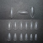 Накладные ногти, 500, шт.пакет, длинные, миндальные, прозрачные, полное покрытие