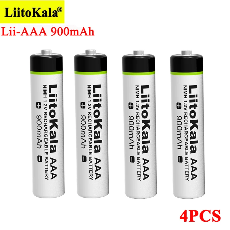 LiitoKala оригинальный AAA 900 мАч NiMH аккумулятор 1 2 в перезаряжаемая батарея для