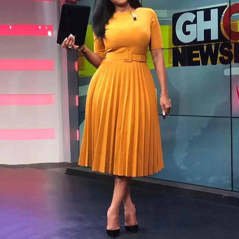 Женское повседневное элегантное плиссированное платье в африканском стиле с