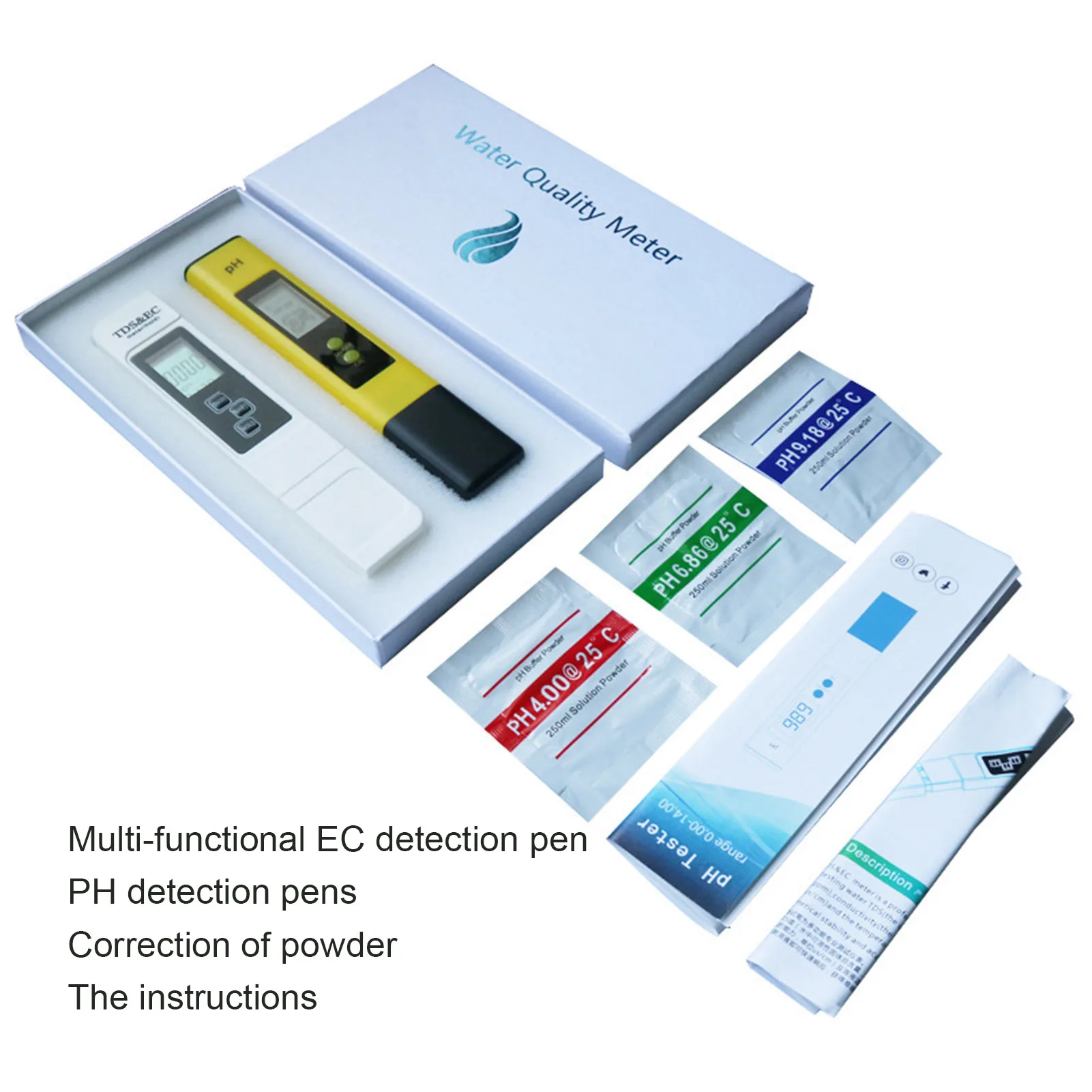 

PH Acidometer Water Quality Detector PH Meter PH Value Test Prod EC&TDS Conductivity Water Quality Testing Pen