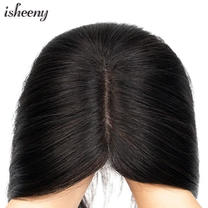 Парик женский из натуральных волос, Топпер 10 дюймов 12 дюймов 14 дюймов, дышащая моно-розовая сетчатая основа с зажимом для волос, головной убор без повреждений, 10 х12 дюймов