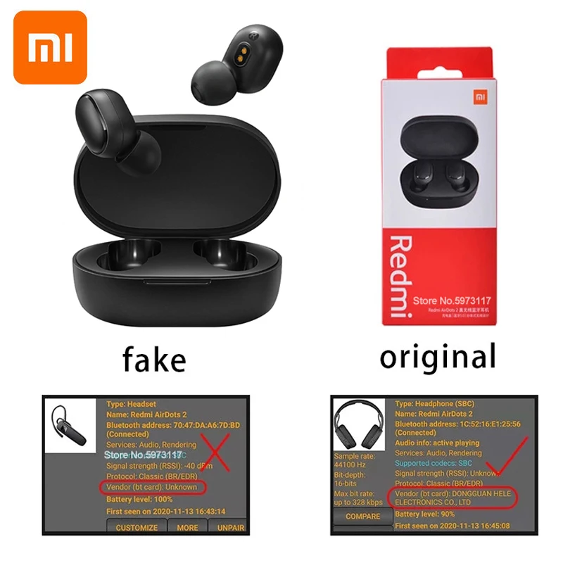 Оригинальные Xiaomi Redmi AirDots 2 наушники вкладыши Bluetooth 5 0 беспроводные с микрофоном