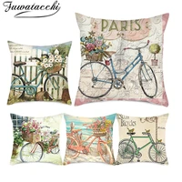 fuwatacchi assorted bicycles cushion covers red yellow blue pillow cases for home bedroom sofa decorative pillow covers 4545cm