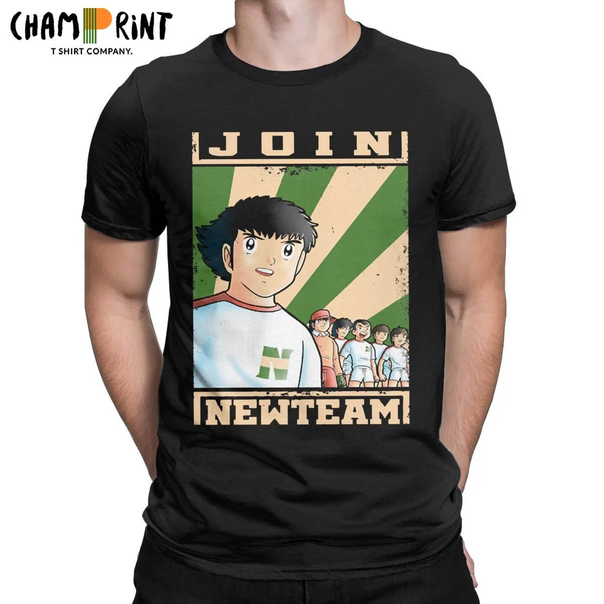 

Футболка с надписью Join New Team Captain Tsubasa, Мужская футболка из 100% хлопка с круглым вырезом, футболка с коротким рукавом, идея для подарка