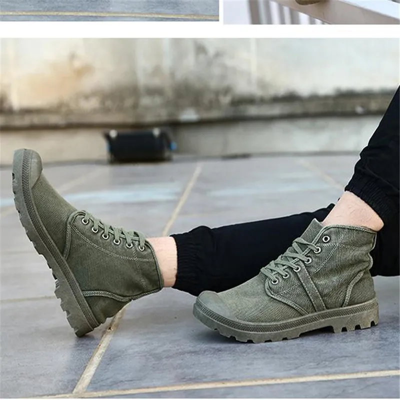 Туфли мужские высокие из денима на шнуровке повседневные износостойкие